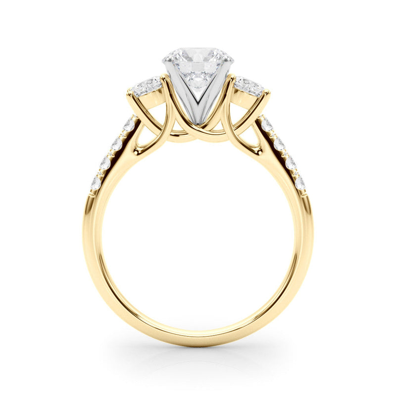 Round Trilogy Pavé Engagement Ring