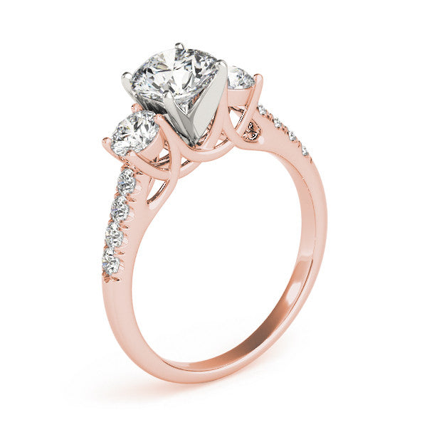 Round Trilogy Pavé Engagement Ring