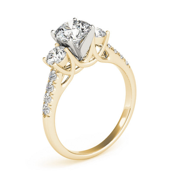 Round Trilogy Pavé Engagement Ring