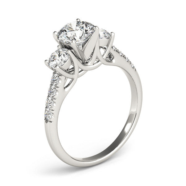 Round Trilogy Pavé Engagement Ring