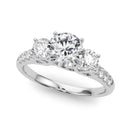 Round Trilogy Pavé Engagement Ring