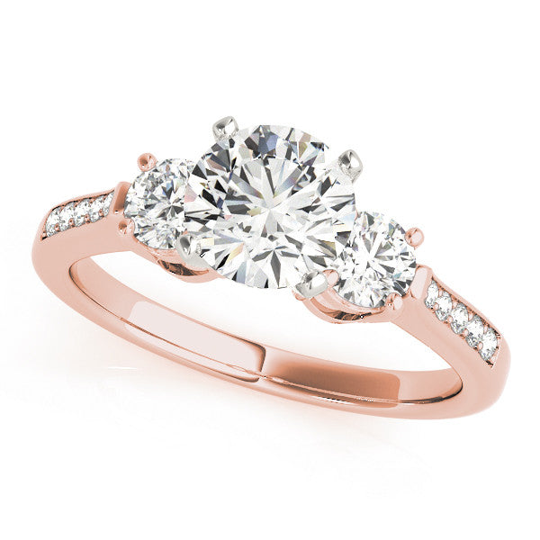 Round Trilogy Pavé Engagement Ring