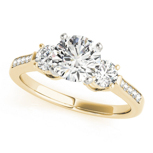 Round Trilogy Pavé Engagement Ring
