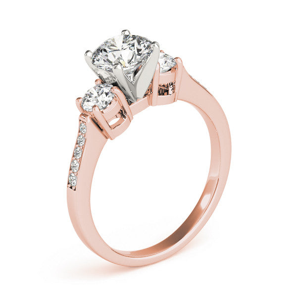Round Trilogy Pavé Engagement Ring
