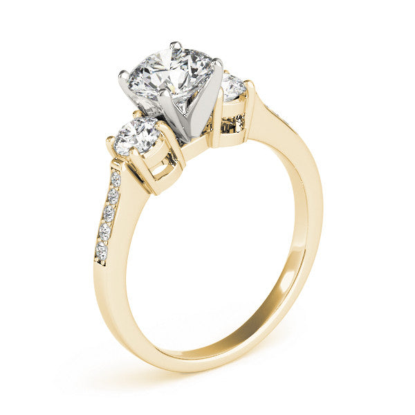 Round Trilogy Pavé Engagement Ring