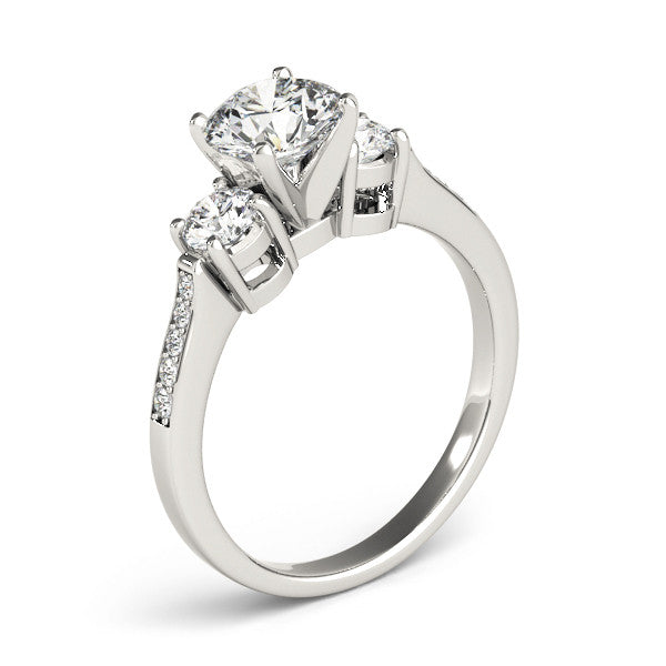 Round Trilogy Pavé Engagement Ring