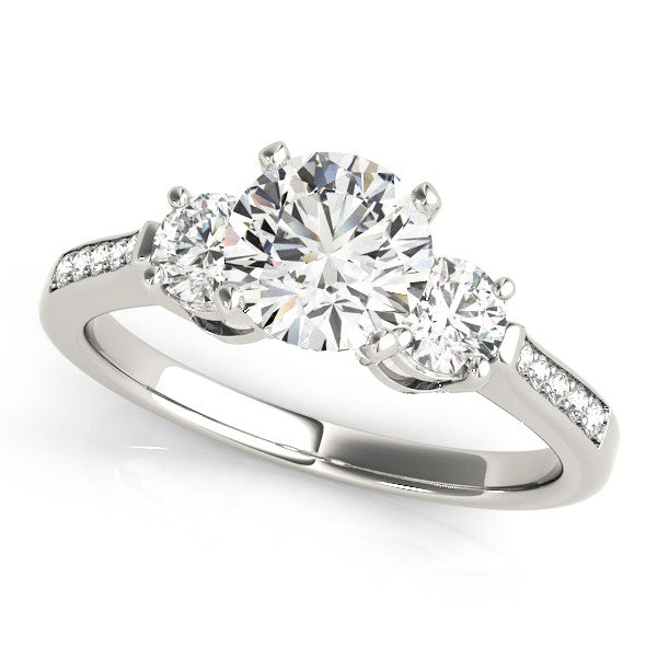 Round Trilogy Pavé Engagement Ring