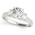 Round Emerald Shoulders Engagement Ring