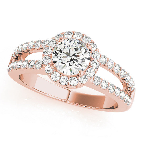 Round Halo Multi-Row Pavé Engagement Ring