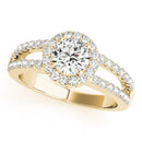 Round Halo Multi-Row Pavé Engagement Ring