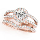 Round Halo Multi-Row Pavé Engagement Ring