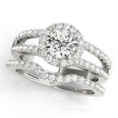 Round Halo Multi-Row Pavé Engagement Ring