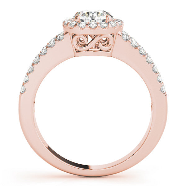Round Halo Multi-Row Pavé Engagement Ring