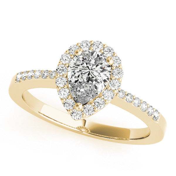 Pear Halo Pavé Engagement Ring