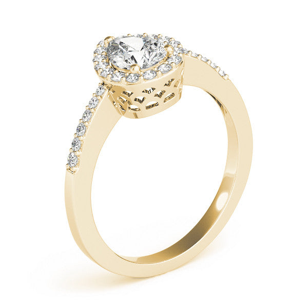 Pear Halo Pavé Engagement Ring