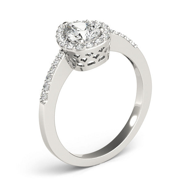 Pear Halo Pavé Engagement Ring