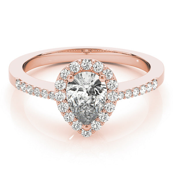 Pear Halo Pavé Engagement Ring