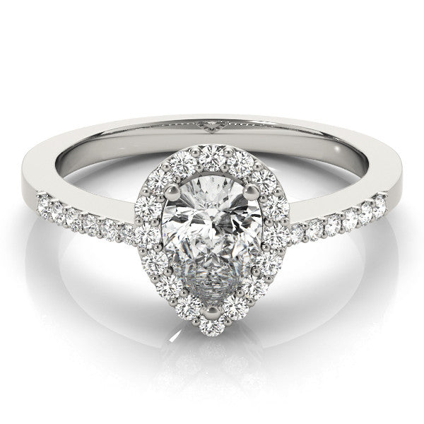 Pear Halo Pavé Engagement Ring