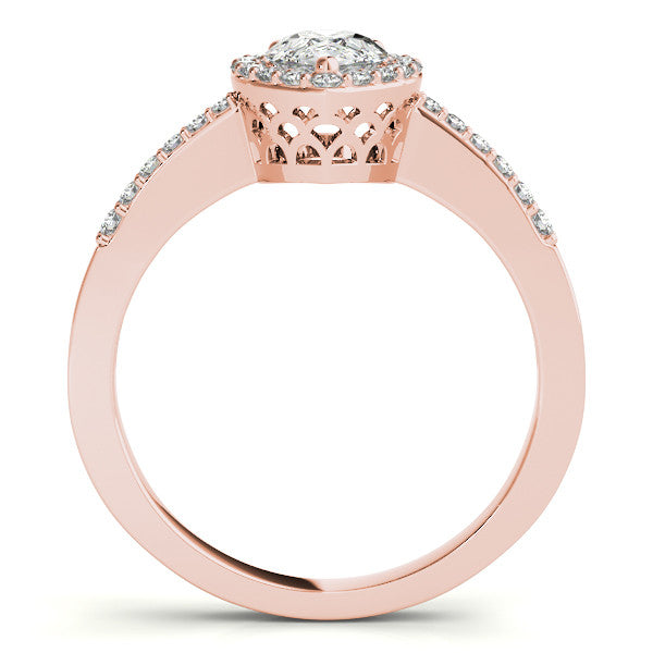 Pear Halo Pavé Engagement Ring
