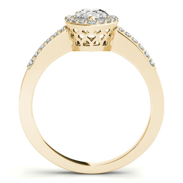 Pear Halo Pavé Engagement Ring