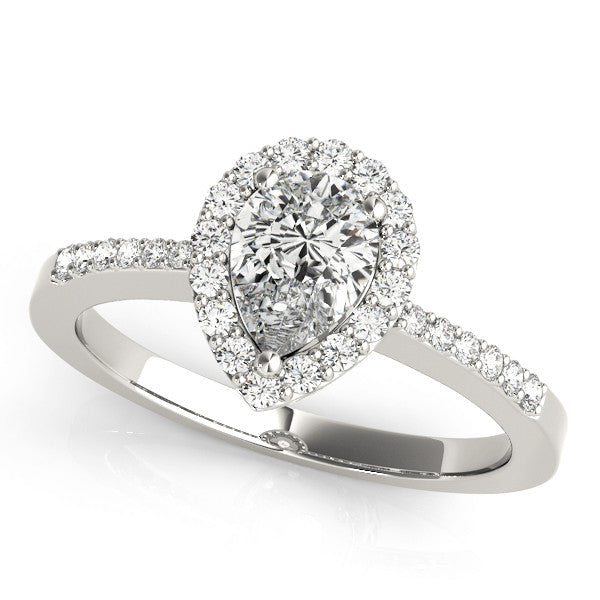Pear Halo Pavé Engagement Ring