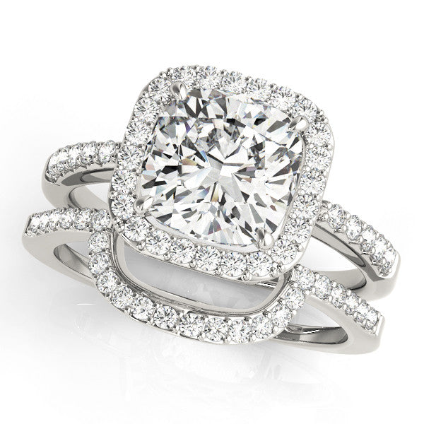 Cushion Halo Pavé Engagement Ring