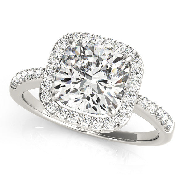 Cushion Halo Pavé Engagement Ring