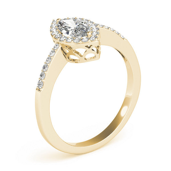 Marquise Halo Pavé Engagement Ring