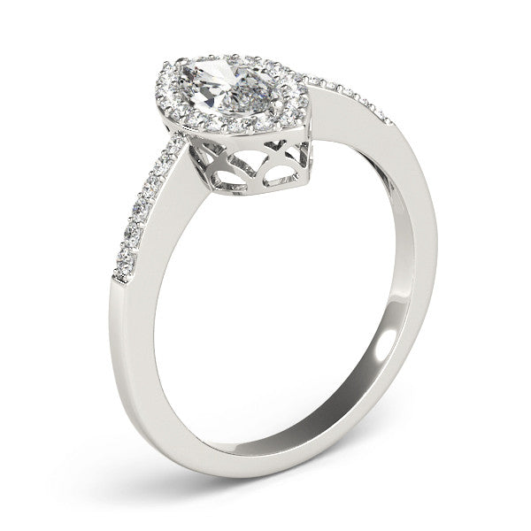 Marquise Halo Pavé Engagement Ring
