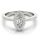 Marquise Halo Pavé Engagement Ring