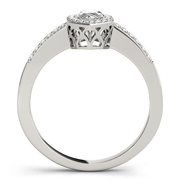 Marquise Halo Pavé Engagement Ring