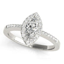 Marquise Halo Pavé Engagement Ring