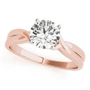 Round Solitaire Twisted Engagement Ring DiamondStatus