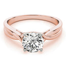 Round Solitaire Twisted Engagement Ring DiamondStatus