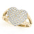 Multi-Row Heart Cluster Diamond Ring