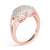 Multi-Row Heart Cluster Diamond Ring