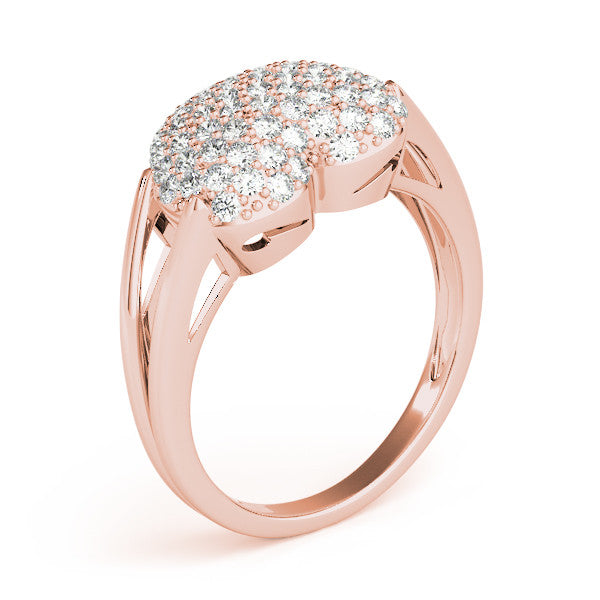 Multi-Row Heart Cluster Diamond Ring