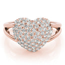 Multi-Row Heart Cluster Diamond Ring