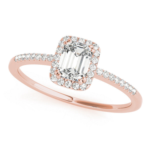 Emerald Halo Pavé Engagement Ring