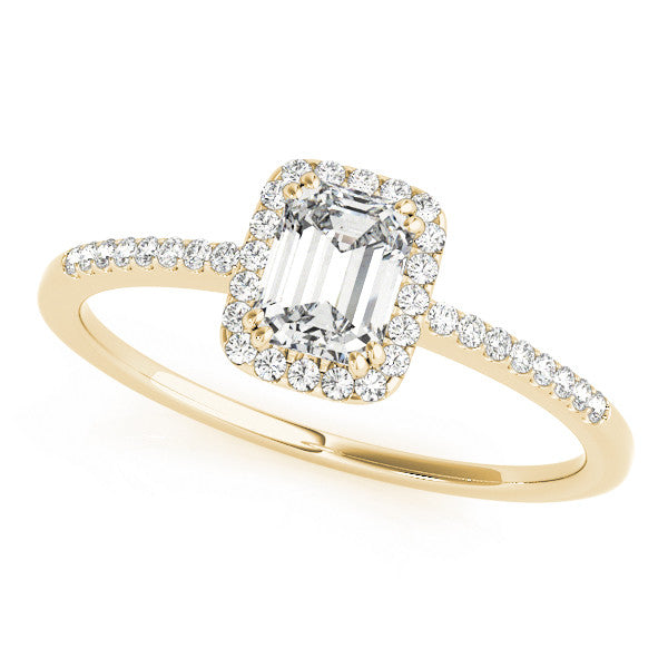 Emerald Halo Pavé Engagement Ring