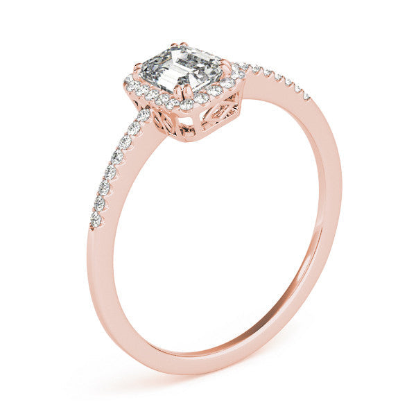 Emerald Halo Pavé Engagement Ring