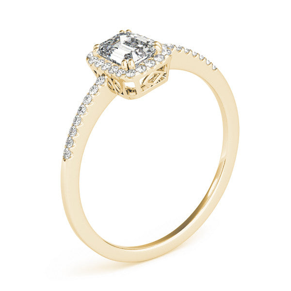 Emerald Halo Pavé Engagement Ring