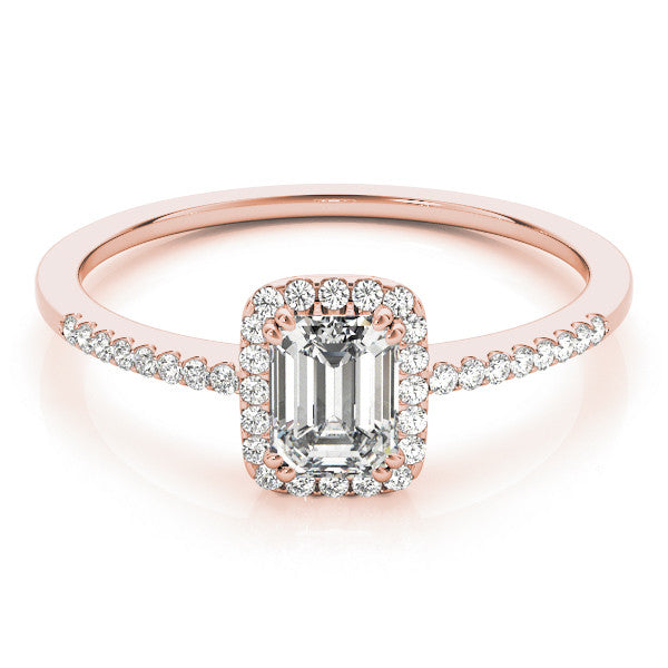 Emerald Halo Pavé Engagement Ring