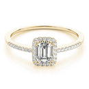 Emerald Halo Pavé Engagement Ring