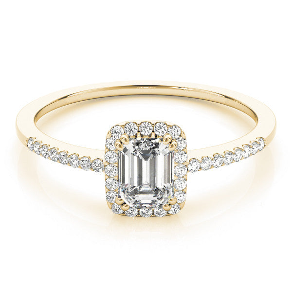 Emerald Halo Pavé Engagement Ring