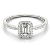 Emerald Halo Pavé Engagement Ring DiamondStatus