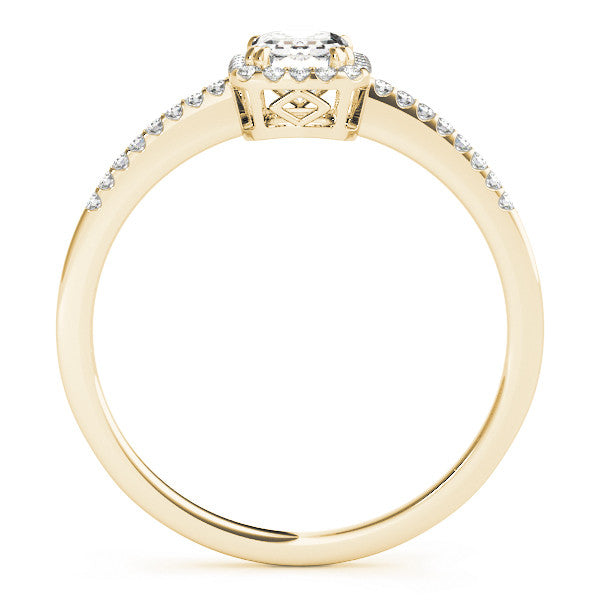 Emerald Halo Pavé Engagement Ring