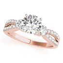 Round Trilogy Multi-Row Pavé Engagement Ring