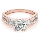 Round Trilogy Multi-Row Pavé Engagement Ring
