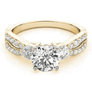 Round Trilogy Multi-Row Pavé Engagement Ring